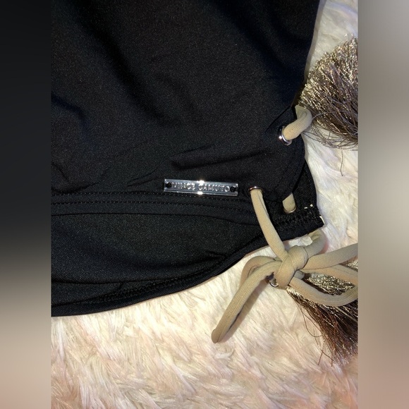 Vince Camuto Black and Gold Lace Up One Piece Swimsuit size 10 - Picture 6 of 14